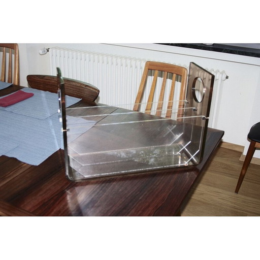 Vintage Plexiglas magazine rack by Michel Dumas 1970