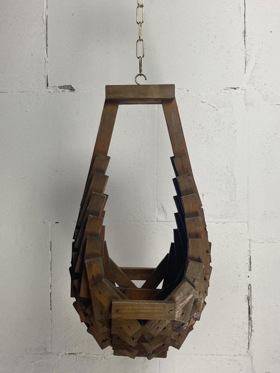 Image 1 of Dutch Brutalist Folk Art Hanging Plant Holder, 1960S