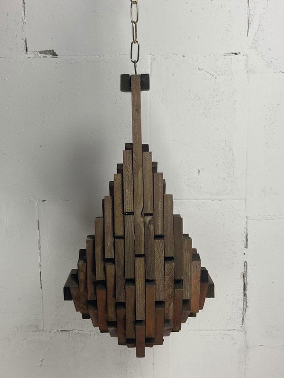 Image 1 of Dutch Brutalist Folk Art Hanging Plant Holder, 1960S