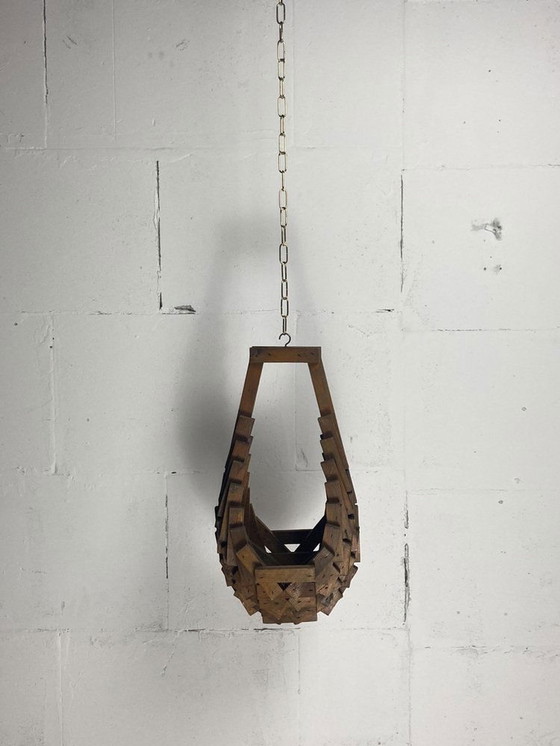 Image 1 of Dutch Brutalist Folk Art Hanging Plant Holder, 1960S