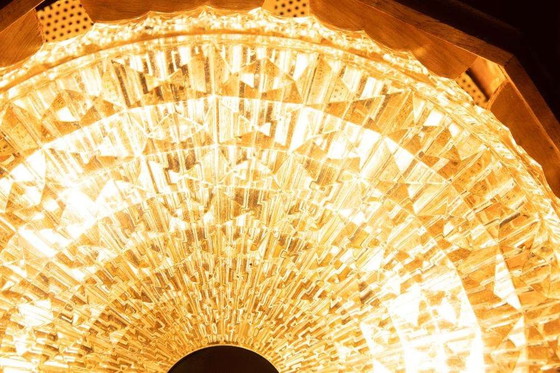 Image 1 of Lampada a sospensione vintage in vetro e legno, lampada a sospensione bohémien anni '60, Svezia