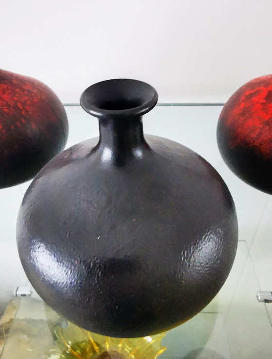 Image 1 of Veba, W Germany, Ball Vase Jes, Glass With Ceramic Glaze