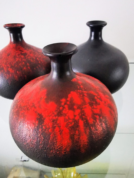 Image 1 of Veba, W Germany, Ball Vase Jes, Glass With Ceramic Glaze