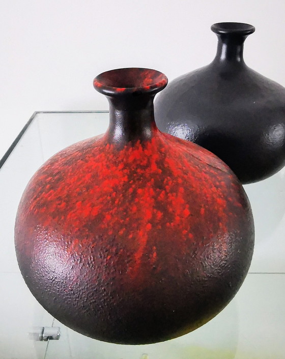 Image 1 of Veba, W Germany, Ball Vase Jes, Glass With Ceramic Glaze