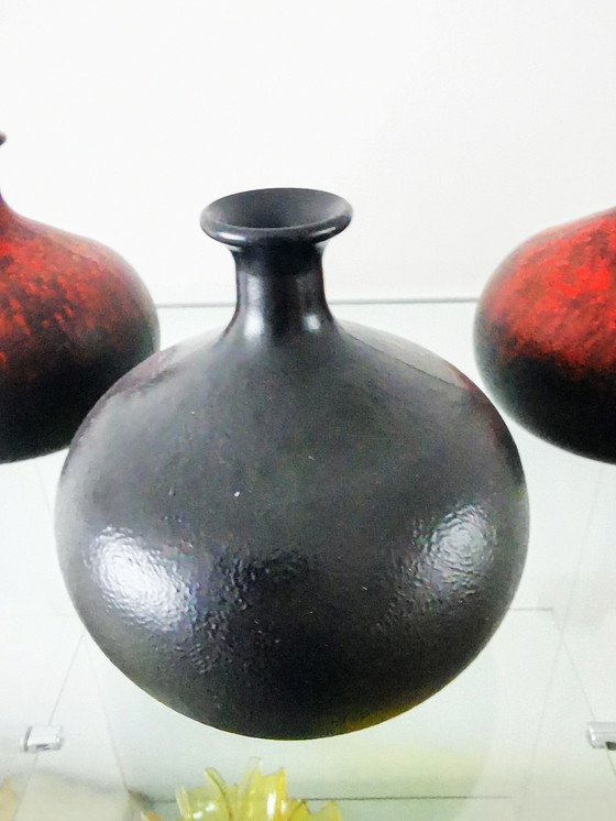 Image 1 of Veba, W Germany, Ball Vase Jes, Glass With Ceramic Glaze