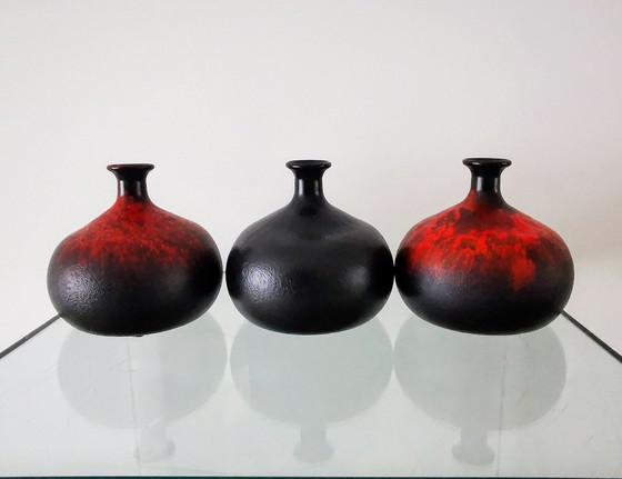 Image 1 of Veba, W Germany, Ball Vase Jes, Glass With Ceramic Glaze