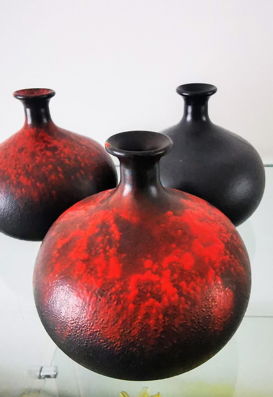 Image 1 of Veba, W Germany, Ball Vase Jes, Glass With Ceramic Glaze