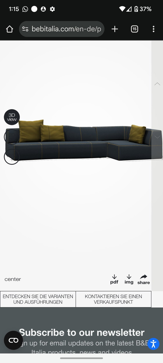 Image 1 of B&B Italia Bend Sofa Right Aligned Corner Sofa