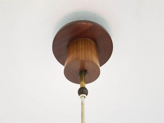 Image 1 of Danish hanging lamp glass and wood