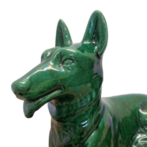 Image 1 of Art Deco Saint Clement Ceramic Shepherd Statue 1930s