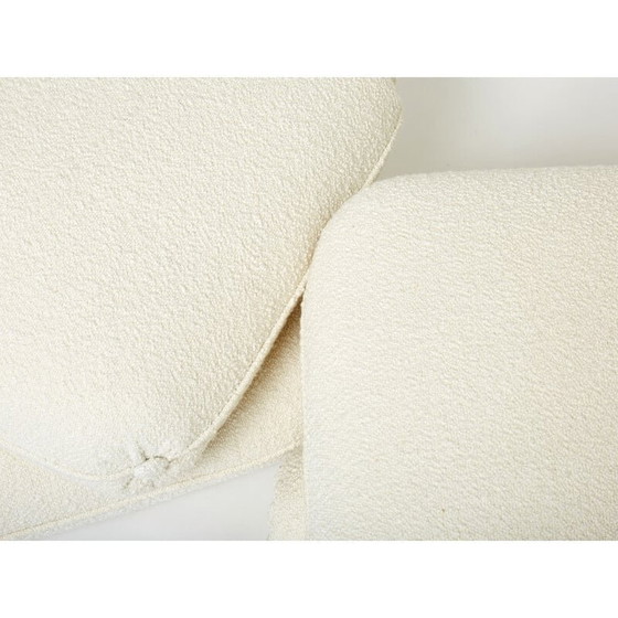 Image 1 of Pair of vintage poufs in curly wool by Jacques Charpentier for Maison Jansen, 1970