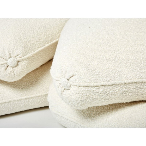 Image 1 of Pair of vintage poufs in curly wool by Jacques Charpentier for Maison Jansen, 1970