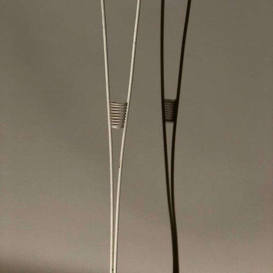 Image 1 of Vintage white floor lamp with blue shade, 1960