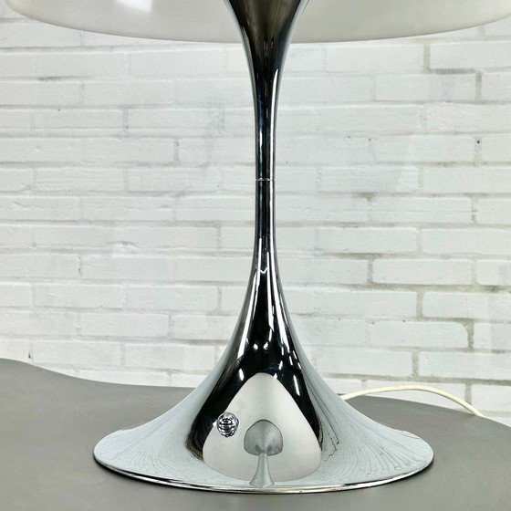 Image 1 of Louis Poulsen Panthella chrome white table lamp by Verner Panton