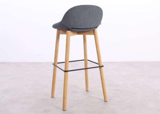 Image 1 of 4X Artifort Beso Barstool Gray/Wood