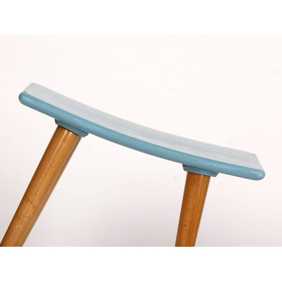 Image 1 of Mid century wood stool, Czechoslovakia 1960s