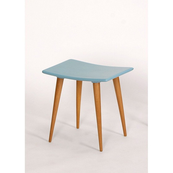 Image 1 of Mid century wood stool, Czechoslovakia 1960s