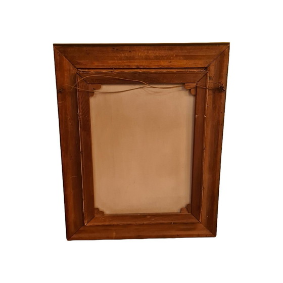 Image 1 of Old Black Polished Picture Frame With Print C. Meyer