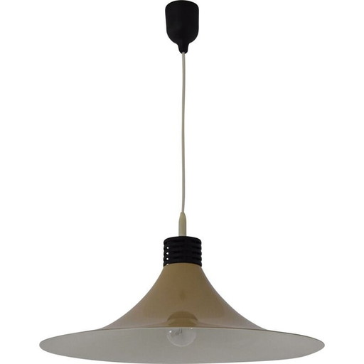 Brown lacquered metal hanging lamp, Germany 1980