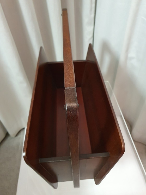 Image 1 of Vintage magazine rack wood mahogany