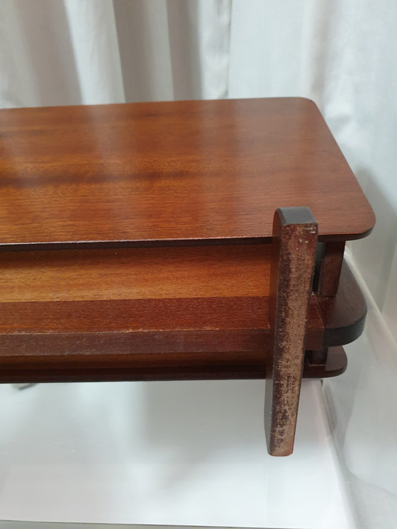 Image 1 of Vintage magazine rack wood mahogany
