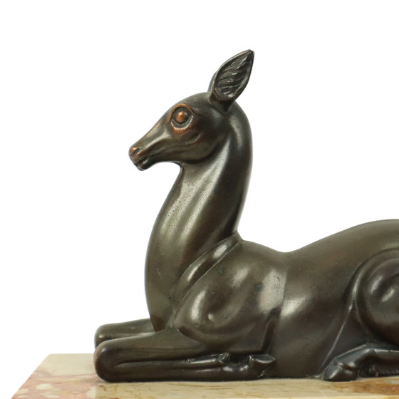 Image 1 of Art Deco Statue Deer Deer