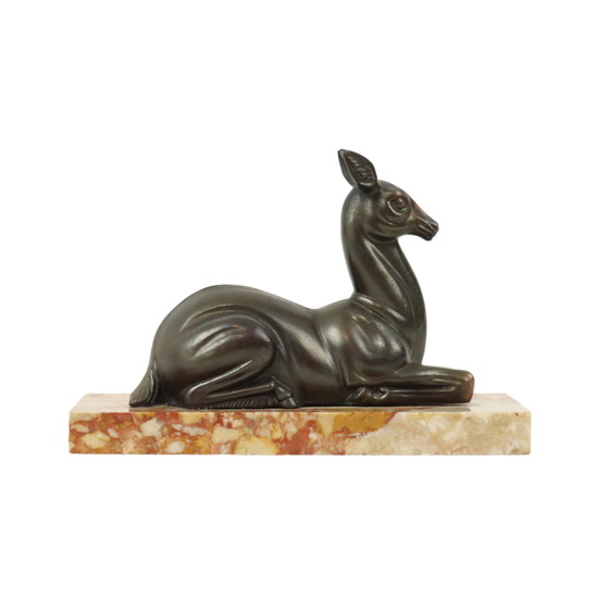 Image 1 of Art Deco Statue Deer Deer