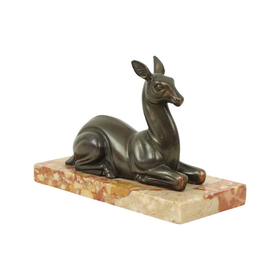 Image 1 of Art Deco Statue Deer Deer