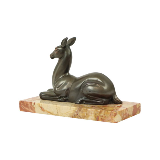 Image 1 of Art Deco Statue Deer Deer