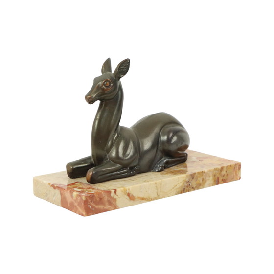 Image 1 of Art Deco Statue Deer Deer