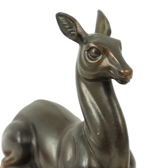 Image 1 of Art Deco Statue Deer Deer