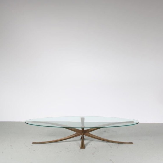 Image 1 of Brass Coffee Table by Michel Mangematin & Roger Bruny, France 1960