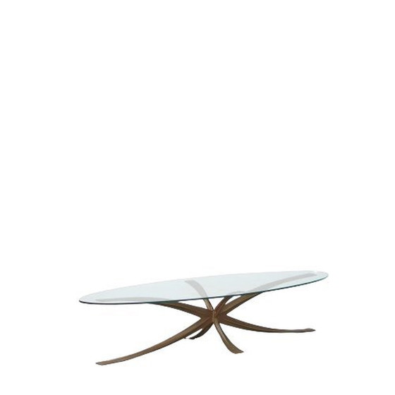 Image 1 of Brass Coffee Table by Michel Mangematin & Roger Bruny, France 1960