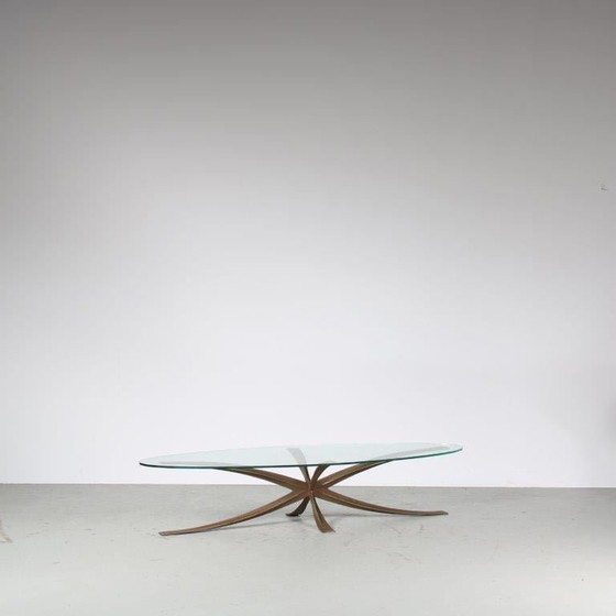 Image 1 of Brass Coffee Table by Michel Mangematin & Roger Bruny, France 1960