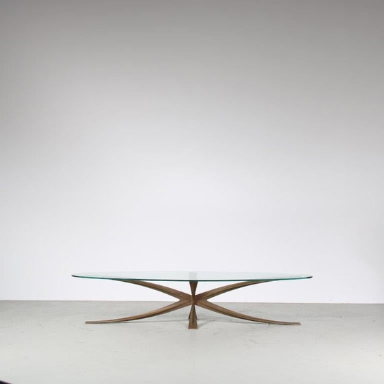 Image 1 of Brass Coffee Table by Michel Mangematin & Roger Bruny, France 1960