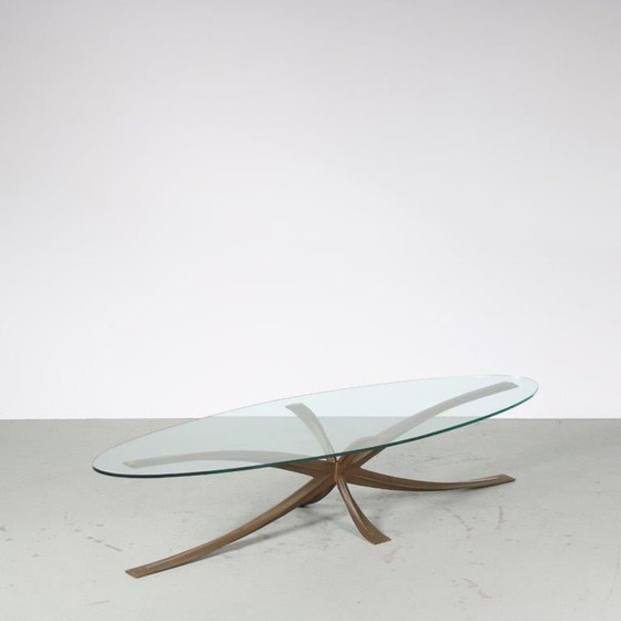 Image 1 of Brass Coffee Table by Michel Mangematin & Roger Bruny, France 1960