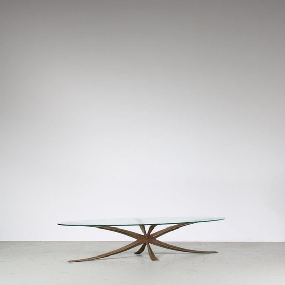 Image 1 of Brass Coffee Table by Michel Mangematin & Roger Bruny, France 1960