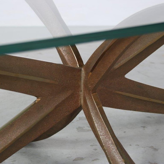 Image 1 of Brass Coffee Table by Michel Mangematin & Roger Bruny, France 1960