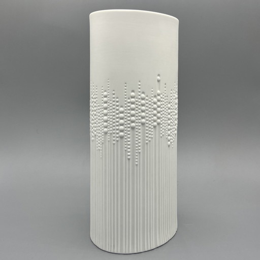 Oval Porcelain Cylindrical Vase By Tapio Wirkkala For Rosenthal Studio-Linie