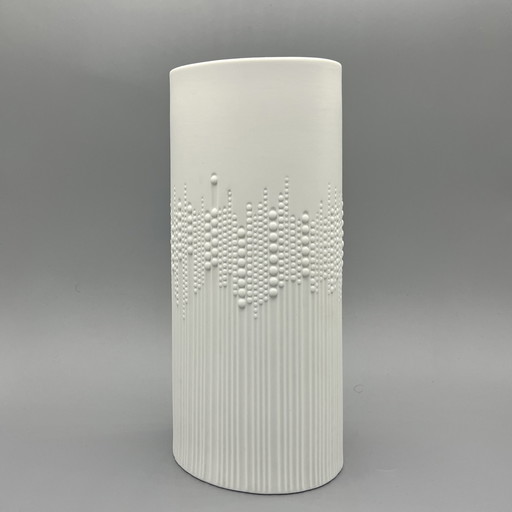 Oval Porcelain Cylindrical Vase By Tapio Wirkkala For Rosenthal Studio-Linie