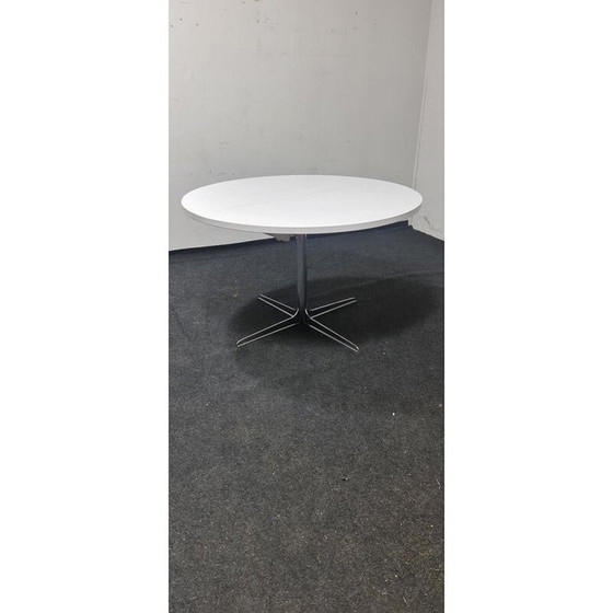 Image 1 of Vintage round formica and chrome extendable dining table