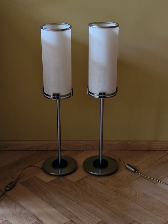 Image 1 of Pair modernist design lamps