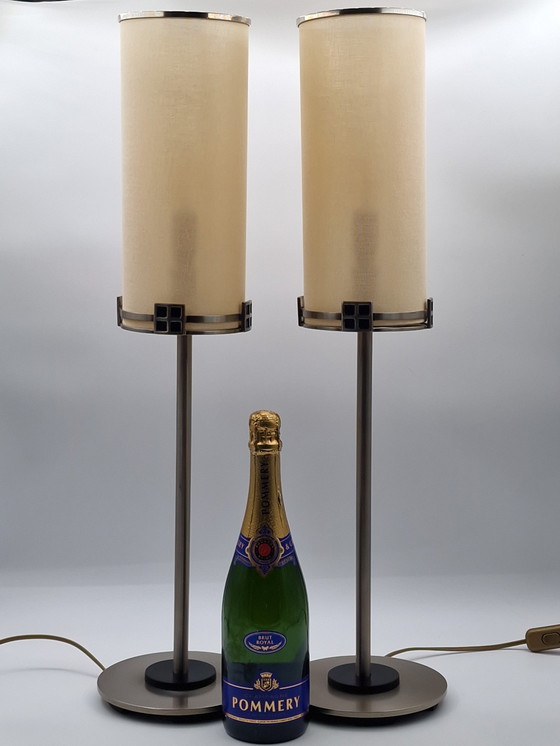 Image 1 of Pair modernist design lamps