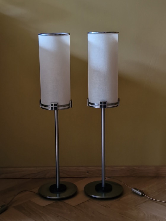 Image 1 of Pair modernist design lamps