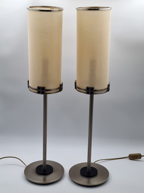 Image 1 of Pair modernist design lamps