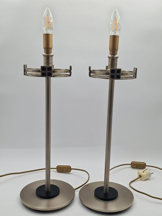 Image 1 of Pair modernist design lamps