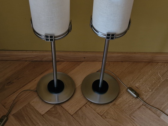 Image 1 of Pair modernist design lamps