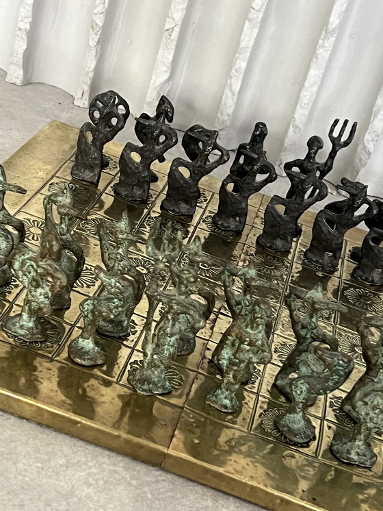 Image 1 of Jeu d'échecs en bronze et laiton