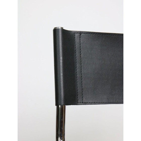 Image 1 of Vintage black leather Bauhaus chair by Mart Stam, Italy