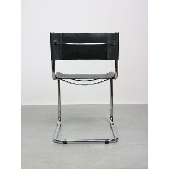 Image 1 of Vintage black leather Bauhaus chair by Mart Stam, Italy